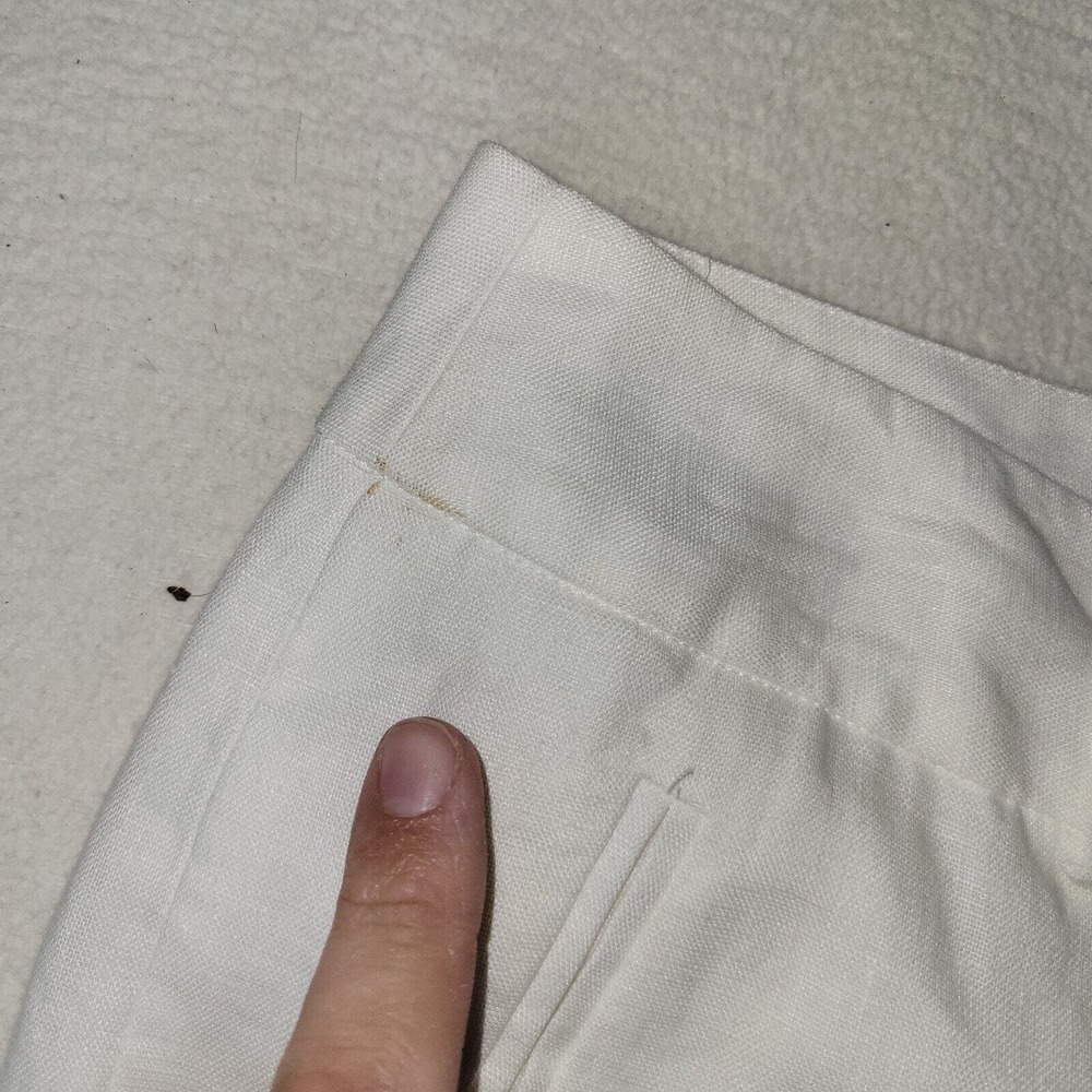 Madison Pants Womens Sz 12 - 36W x 30L White Boating Linen Beach Summer Cottage - Picture 11 of 16